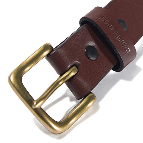 Carhartt Men's Rugged Leather Engraved Buckle Belts, Brown w/OEB